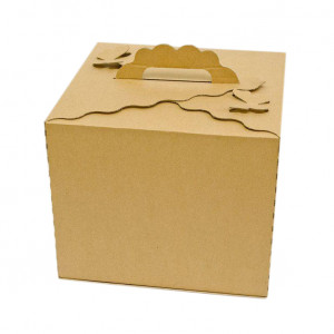 Коробка для торта Бабочки Крафт 30х30х25 см