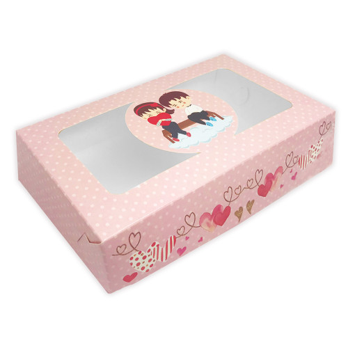 Коробка для десертів 11,5*20,5*5 см, Пара закоханих