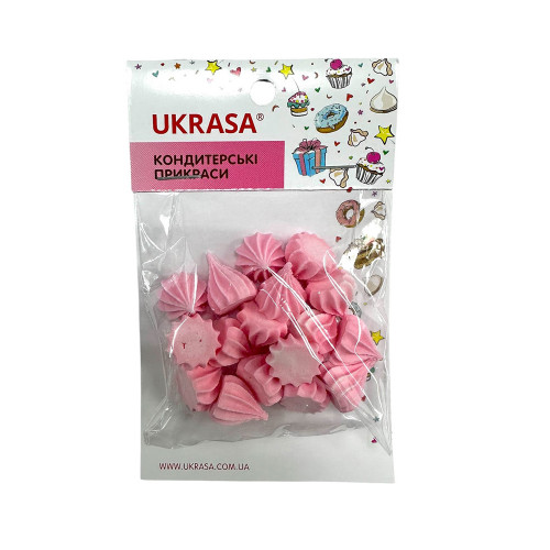 Сахарные фигурки Безе-мини Розовые d15мм 17 шт
