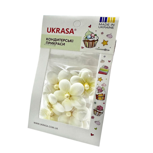 Цукрова прикраса Незабудка альпійська біла Украса 9 шт