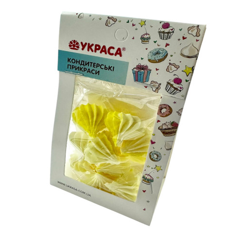 Безе однотонное лимонное d 25 мм 9 шт Украса