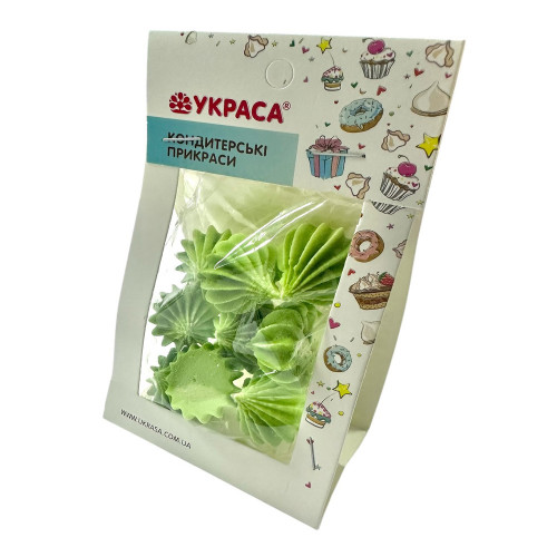 Безе однотонное зеленое d 25 мм 9 шт Украса