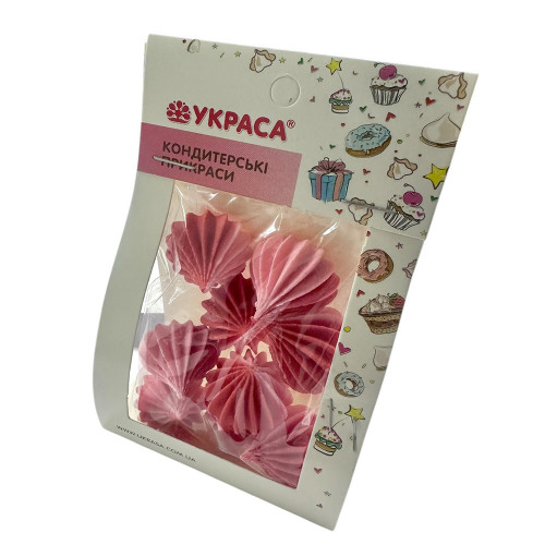 Безе однотонное клубничное d 25 мм 9 шт Украса