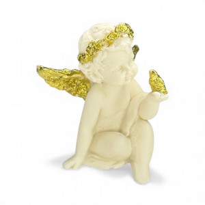 Шоколадная фигурка Ангел с птичкой в ​​левой руке