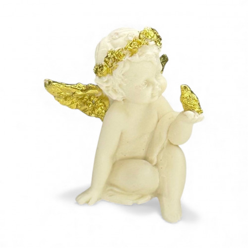 Шоколадная фигурка Ангел с птичкой в ​​левой руке