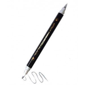 Маркер харчовий двосторонній металік срібний