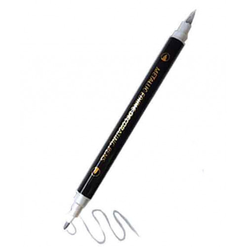 Маркер пищевой двусторонний металлик серебряный