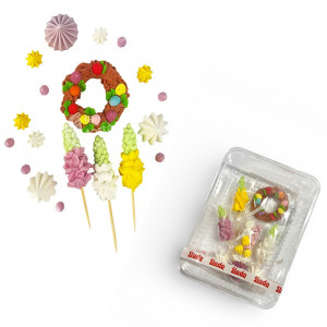 Набор сахарных украшений Весенний веночек 19 элементов Slado