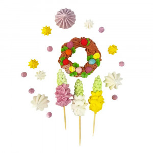 Набор сахарных украшений Весенний веночек 19 элементов Slado