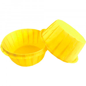 Формы бумажные для кексов с бортиком желтые, 55*35 мм