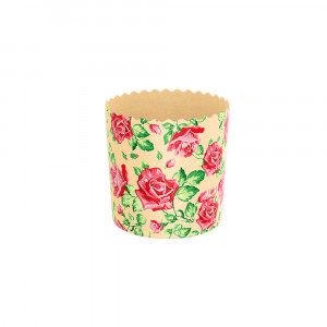 Форма бумажная для паски Цветочный принт, розы, d 90 мм	