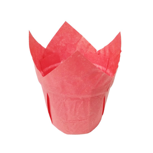 Паперові форми для кексів Тюльпан з бортиком d=50 мм, h=85 мм, рожеві, 25шт