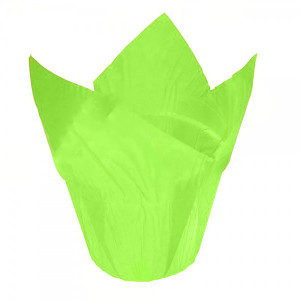 Бумажные формы для кексов Тюльпан с бортиком d=50 см, h=85 см, салатовые, 25шт