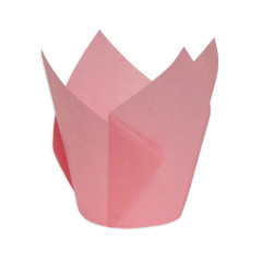 Формы бумажные для кексов Тюльпан 50*80 мм, нежно-розовые