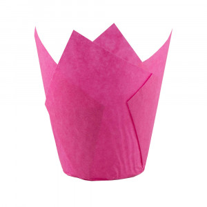 Формы бумажные для кексов Тюльпан 50*80 мм, розовые