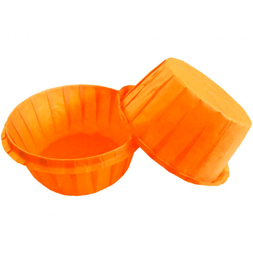 Формы бумажные для кексов с бортиком оранжевые, 55*35 мм