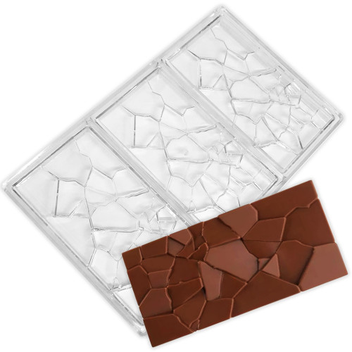 Поликарбонатная форма Шоколадная плитка Битое стекло, 3 шт