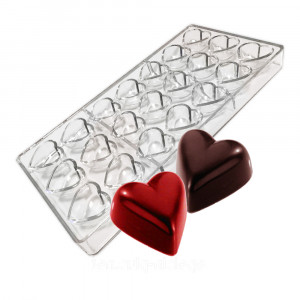 Поликарбонатная форма для конфет Сердечки