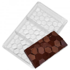 Поликарбонатная форма Шоколадная плитка Соты битые, 3 шт