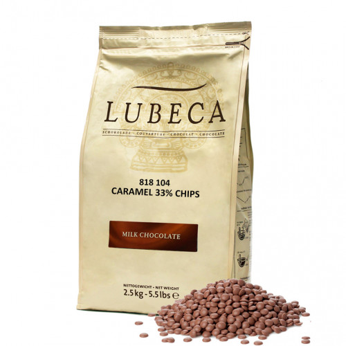 Шоколад со вкусом кармели Caramel 33% Lubeca 2.5 кг