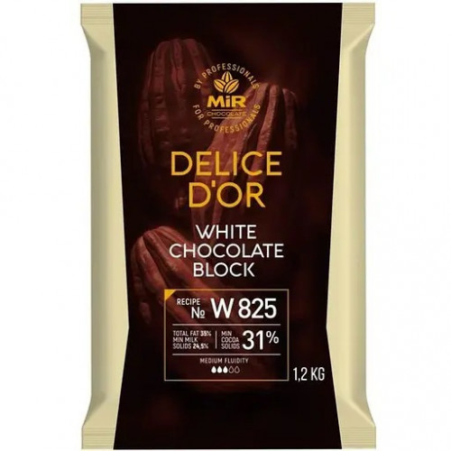 Шоколад білий Mir Chocolate 31% плитка 1.2кг