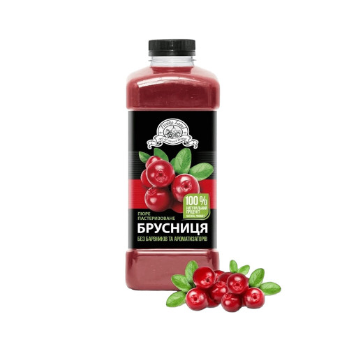 Брусниця пюре пастеризоване 10% цукру Fruity Land 1 кг