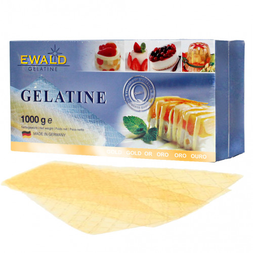 Желатин листовой Ewald-Gelatine 200 bloom 1 кг (500 пластин)