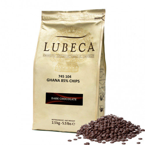 Шоколад екстра гіркий GHANA 85% Lubeca 2.5 кг