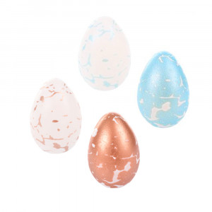 Яйця шоколадні 3D перламутрові блакитні та бронзові Modecor, 8шт
