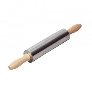 Скалка металлическая с деревянными ручками
