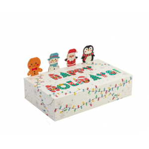 Коробка для десертів з фігурками біла Happy Holidays 25х15х5 см Коробка для десертів з фігурками біла Happy Holidays 25х15х5 см