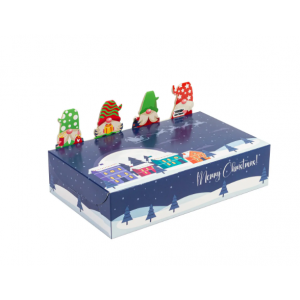 Коробка для десертів з фігурками синя Merry Christmas 25х15х5 см Коробка для десертів з фігурками синя Merry Christmas 25х15х5 см