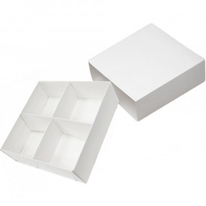Коробка для десертів 16*16*5,5 см, біла 