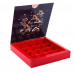 Коробка для 16 конфет Новогодние домики 18.5х18.5х3 см