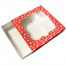 Коробка квадратная с окошком Рождественская красная 12х12х3 см