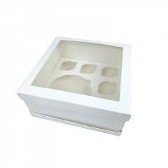 Коробка для комплекта бенто с капкейками Белая 260х260х120