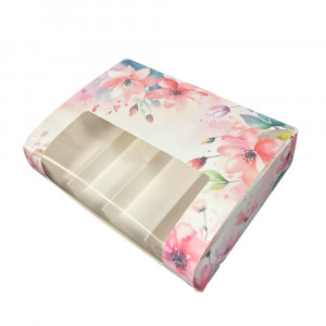 Коробка для ескімо Акварельні квіти 210*150*50 мм