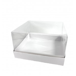 Коробка аквариум белая с прозрачной крышкой 22 х 22 х 13 см