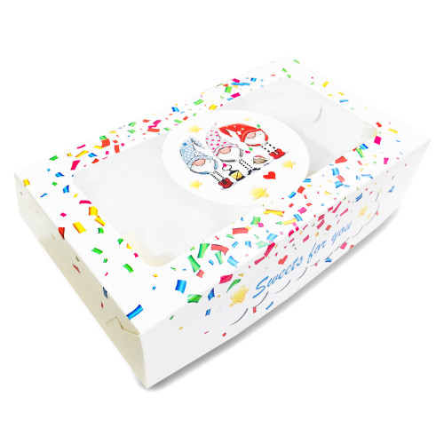 Коробка для десертов 11,5*20,5*5 см, Три гнома, белая