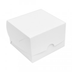 Коробка для десертів подарункова біла 110х110х80 мм