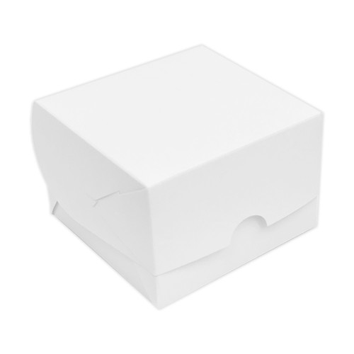 Коробка для десертів подарункова біла 110х110х80 мм