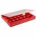 Коробка для 24 цукерок з віконцем Новорічна червона 27х18.5х3 см