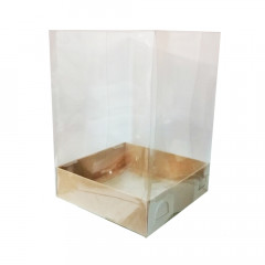 Коробка Аквариум для кулича Крафт 12х12х17,5 см
