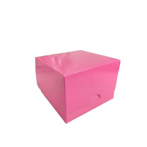 Коробка для десертів 11х11х8 см Рожева