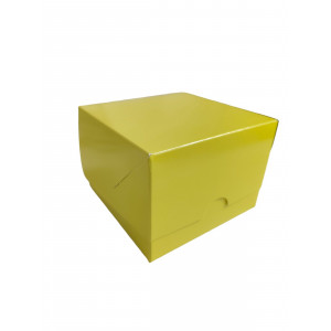 Коробка для десертов 11х11х8 см Желтая