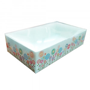 Коробка для десертов с прозрачной крышкой Веснянки 25х14х6 см