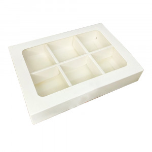 Коробка для моти и десертов Белая 15,5 х 21,5 х 3,5 см