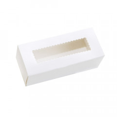 Коробка для макаронс с окошком, белая