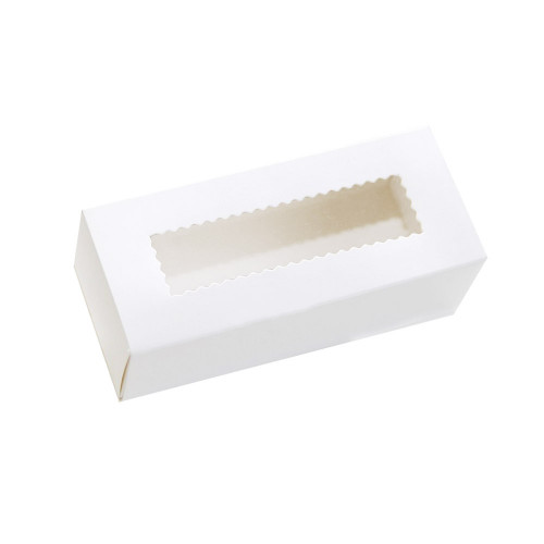 Коробка для макаронс з віконцем, біла