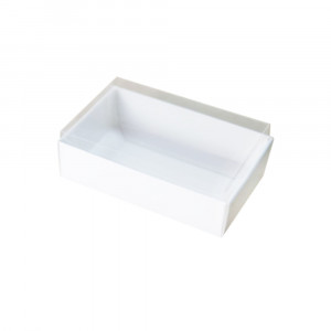 Коробка с прозрачной крышкой 9*6*3 см, белая